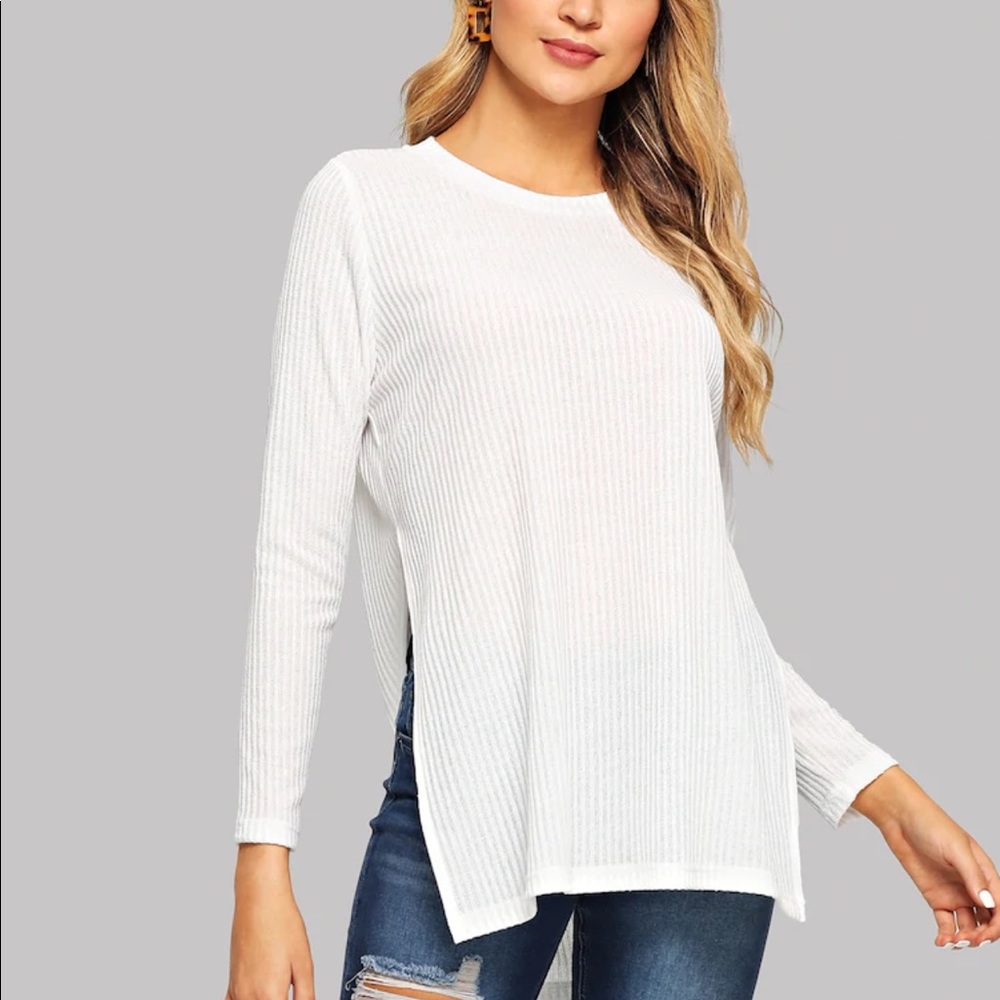 White Ribbed Shirt
